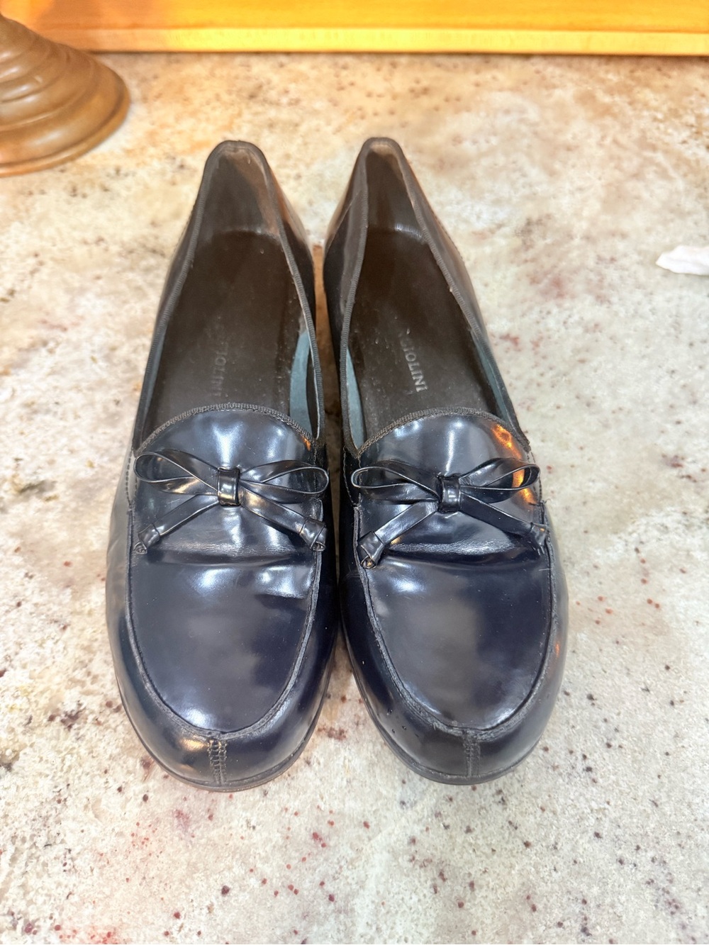Enzo Angiolini| Navy Blue Leather Bow Loafers Flats| Women’s Size 8.5M